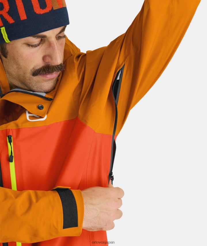 ORTOVOX 3L ラヴィーンシェルジャケット 男性 ホットオレンジ T8N0B61 衣類
