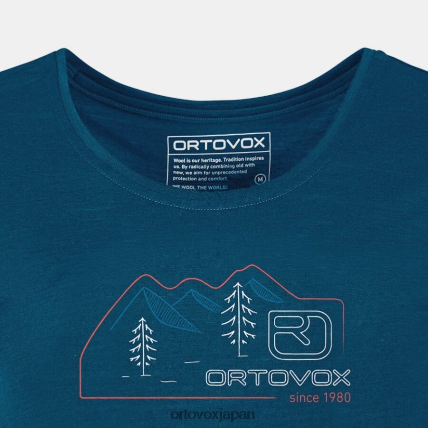 ORTOVOX 140 クールなヴィンテージバッジ TS 女性 ペトロールブルー T8N0B61062 衣類