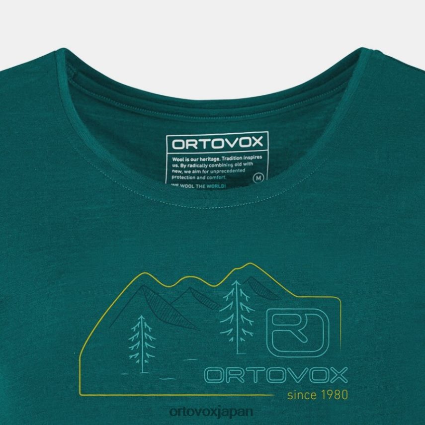 ORTOVOX 140 クールなヴィンテージバッジ TS 女性 パシフィックグリーン T8N0B61063 衣類